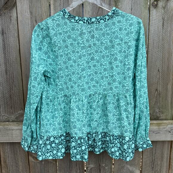 Vineyard Vines Woven Top Tonal Floral Tiered in Sea Clay Floral Small NWT Blouse - Picture 6 of 8